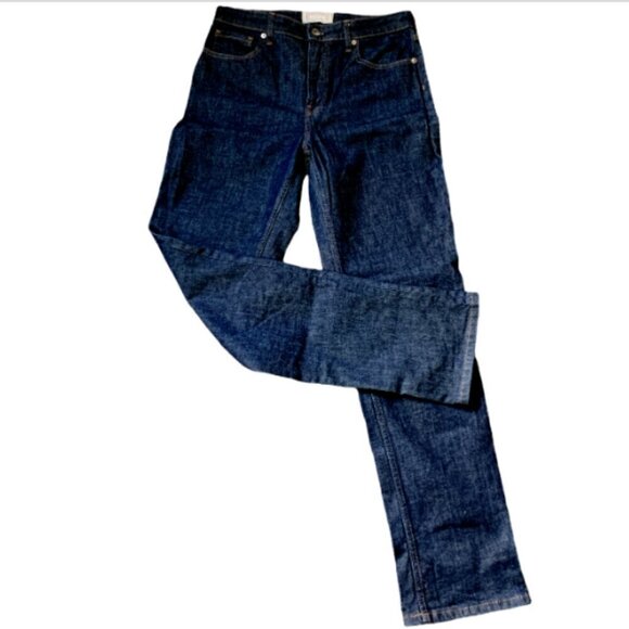 Everlane The High Rise Straight Jean 29/30.5 x 32.5 Regular Dark Blue Denim  21E - Picture 3 of 11